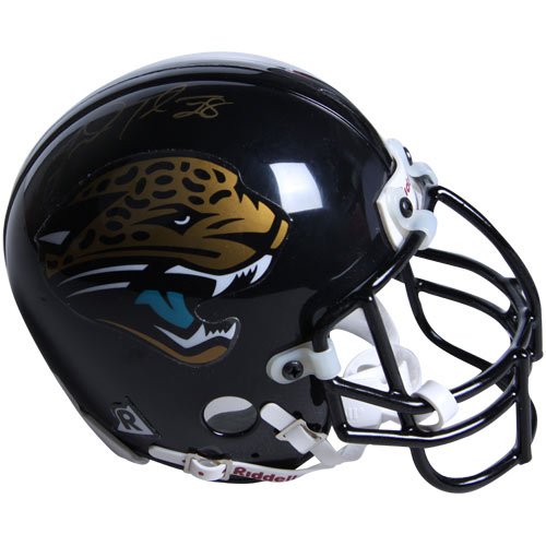 Riddell Jacksonville Jaguars #28 Fred Taylor Autographed Mini Replica Helmet w/ Gold Signature -