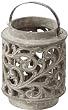 Aged Terra Cotta Candle Lantern with Glass Insert