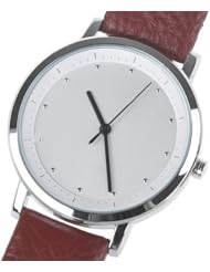 Orient Idea Ori-0269E Stylish Unisex Case Round Dial Quartz Watch with Synthetic Leather Band for Male Female - Brown