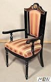 Black Boulle/Raspberry French Dining Arm Chair (2)