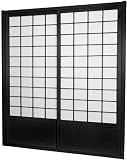 Single Sided Sliding Door Shoji Room Divider in Black