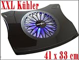 Produkt-Bild: Notebook Laptop K&uuml;hler f&uuml;r 17" - 19" Notebook Laptop (41cm x 33cm) XXL K&uuml;hler mit Blau LED ***(Schwarz)***