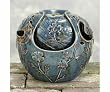Distressed Blue Porcelain Bluebird Tabletop Water Fountain