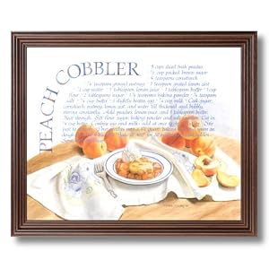 Peach Cobbler Pie Home Kitchen Recipe Cafe Picture Framed Art Print