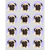 12 Pug dog design rice paper fairy / cup cake 40mm toppers pre cut decoration
