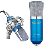 Excelvan® Condenser Sound Recording Microphone + Mic Shock Mount, Ideal for radio broadcasting studio, voice-over sound studio, recording and so on(Blue) Excelvan® Condenser Sound Recording Microphone + Mic Shock Mount, Ideal for radio broadcasting studio, voice-over sound studio, recording and so on(Blue)