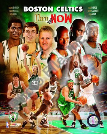 Boston Celtics Then & Now Collage 8x10 Photo