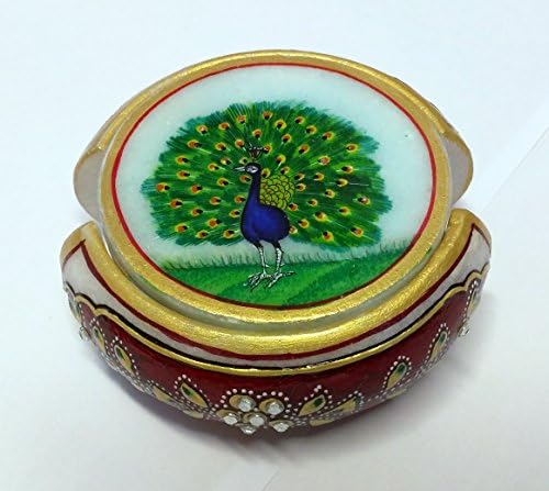 Tea Coaster Marble Stone Peacock Themed High Quality Kitchen Item Perfect Wedding Gift