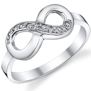 Bague Argent 925/1000 D'infini Avec Zirconia Cubic Taille 50