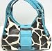 Giraffe Print Chrome Buckle Handbag Turquoise Blue Trim Image