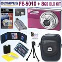 Olympus FE-5010 12MP Digital Camera (Plum) + 8GB Deluxe Accessory Kit