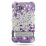 Hard Snap on case With PURPLE SILVER Bling Bling Full Diamonds Desing Facep ....