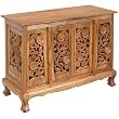 Handmade Asian Furniture - 39" Vintage Roses Storage Cabinet / Sideboard Buffet - Natural Finish