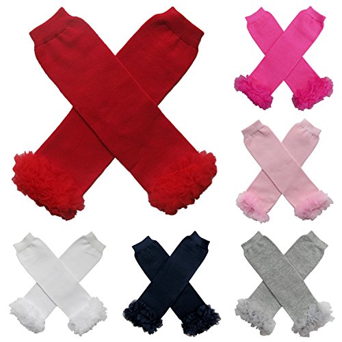 So Sydney Baby Toddler Little Girl Chiffon Ruffle Tutu Leg Warmers, Super Solids