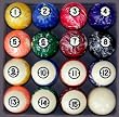 Pool Table Billiard Ball Set, Classic Marble Style