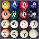 Pool Table Billiard Ball Set, Classic Marble Style