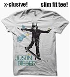 JUSTIN BIEBER SHIRTS - JUSTIN BIEBER UNISEX T-SHIRT - GUYS OR GIRLS! *EXCLUSIVE* TO GIRLYTOPS! - JUSTIN BIEBER SKATER TEE! *SLIM FIT*