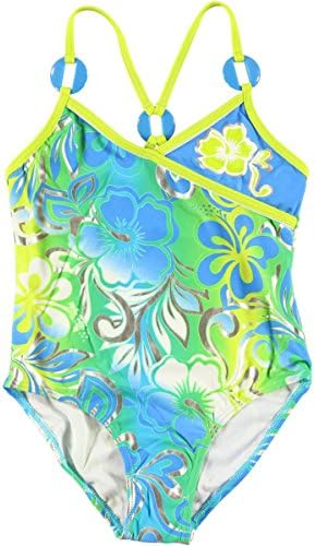 Neon Beach Big Girls' "Glimmering Flowers" 1-Piece Swimsuit