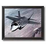 X-35 Joint Strike Military Fighter Jet Aircraft Airplane Aviation Wall Picture Black Framed Art Print