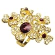 Spring Swarovski Crystal Three Leaf Clover Sparkling Cocktail Ring