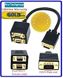 Pro Techgroup Premium GOLD Series VGA SVGA Monitor Projector Splitter cable double shielded Gold plated to support higher Video resolutions 51sxIBdSegL. SL160 Pro Techgroup Premium GOLD Series VGA SVGA Monitor Projector Splitter cable double shielded Gold plated to support higher Video resolutions