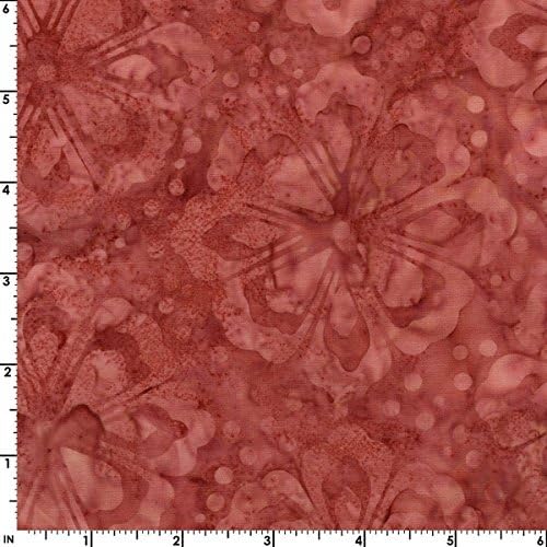 Fresh Water Designs Kahuna Batiks Fabric - Flower &amp; Dot - Rose #KAH01-019