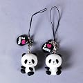 Panda Figur Handyschmuck Handy Anh�nger x 2 Neu