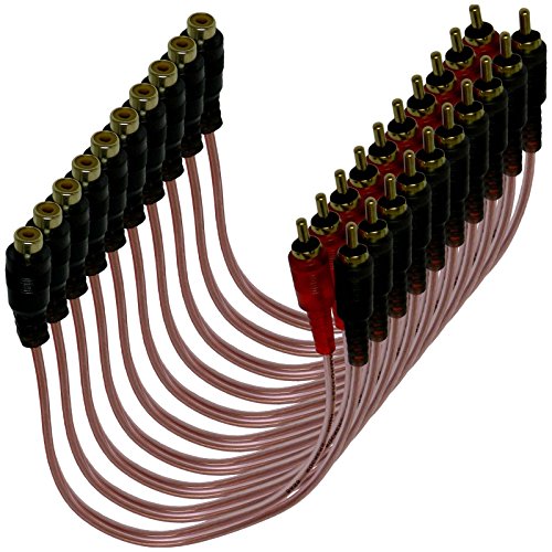 Bass Rockers Good Quality Bulk 10 Pack RCA Y-Splitter Cables (1 Female to 2 Male) - BRC2M1F