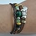 November's Chopin Unique Beads Braided Leather Adjustable Wrap Bracelet
