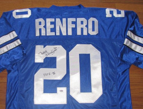 Mel Renfro Signed Blue Jersey - Dallas Cowboys- NFL Hall of Fame