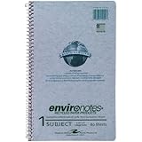 Roaring Spring Recycled Paper Wirebound Notebook, One Subject, 9.5 x 6 Inches, 80 sheets, College Ruled, Grey Covers (12001)