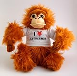 Plush Orangutan toy with I Love Aleksandr T-Shirt