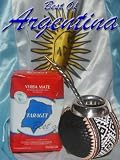 ARGENTINA MATE KIT: Leather covered gourd + Bronze and Nickel