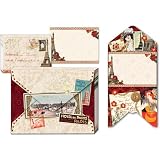 Paris Collage Romantic Mini Notepad with Magnet, Punch Studio