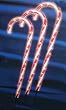 Set of 3 Lighted Outdoor Shimmering Candy Cane Christmas Lawn Stakes 28"