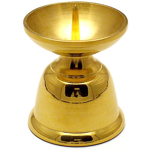 ローソク立(昭和ダルマ火立) 真鍮製磨き 大々(総高さ5.3cm×底径4cm)◆神棚(お宮)・神殿の神具、道具