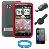 (Grey & Red) Vertex Duo Protector Case with Screen Protector for Verizon Wi ....