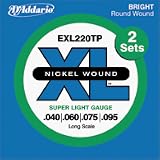D’Addario EXL220TP XL Nickel Long Scale Bass Guitar Strings Twin Pack