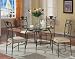 5 PC Metal and Glass Dinette Set Table And 4 Chairs