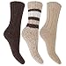 FLOSO® Ladies/Womens Thermal Thick Chunky Wool Blended Socks (Pack Of 3)