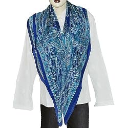 Head Scarf Silk Square Handpainted 44 x 44 inches