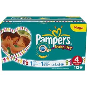 Pampers - 81322253 - Baby Dry Couches - Taille 4 Maxi (7-18 kg) Unisexe - Megapack x112 Couches