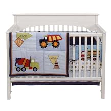 Bedtime Originals Wiggle Wagon 4-Piece Baby Crib Bedding Set - Blue