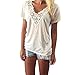 Creazy Women Summer Vest Top Short Sleeve Blouse Casual Tank Tops T-Shirt Lace (XXL)