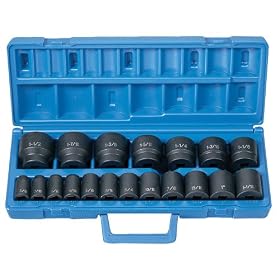 Grey Pneumatic Corp 1319 1/2'' Drive Standard Length Fractional Master Set - 19 Piece