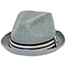 Peter Grimm Depp Fedora Hat w/ Striped Brim Size (Charcoal, S/M)