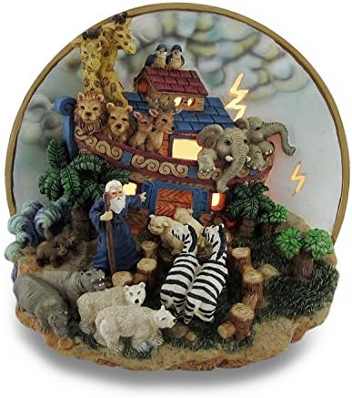 Noah's Ark Night Light for Children. Beautiful, Hand Painted Night Light for Baby's Nursery or Children's Bedroom or Hallway. Perfect Size- 6.75 x 6.5 x 5 Inch.