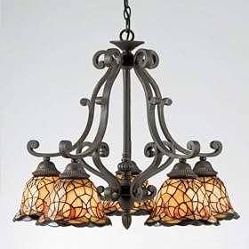 Quoizel TF5002IB Tiffany 21-1 2-Inch One Tier Chandelier with Five Downlights, Imperial... by Quoizel