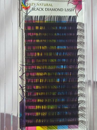 SALON GRADE ~ Black Diamond Lash ~ Individual Eyelash Extensions ~ VOLUME LASHES ~ C Curl / 0.07mm / 8-15mm ~ 16 ROWS PER TRAY ~ SOFT ~ Lightweight ~ PREMIUM EYELASHES (C/.07/10mm)