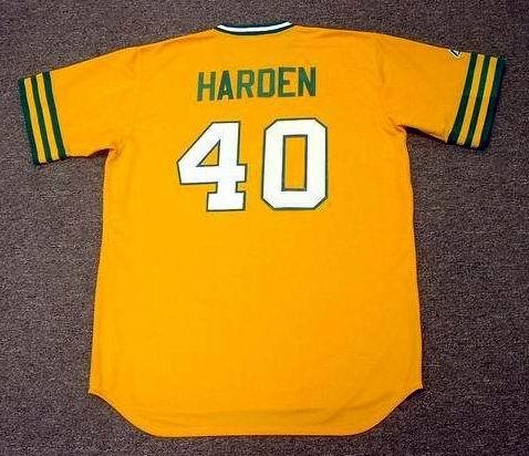 RICH HARDEN Oakland Athletics 1970's Majestic Cooperstown Throwback Baseball Jersey, 2XL